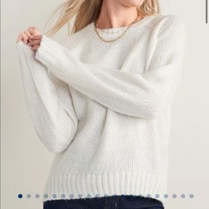 White/cream Old Navy Cozy Shaker-Stitch Pullover Sweater for Women